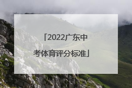2022广东中考体育评分标准